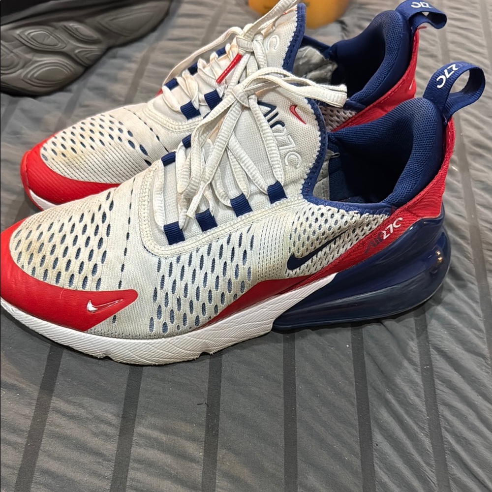 Nike Red and White Sneakers with Air Max Cushioning